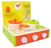 מטבח נייד ומתקפל לילדים מעץ מלא עם אביזרים