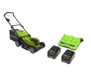 מכסחת דשא נטענת 48V + שתי סוללות 2 אמפר ומטען כפול סט מלא - 48V דגם 99723 GREENWORKS