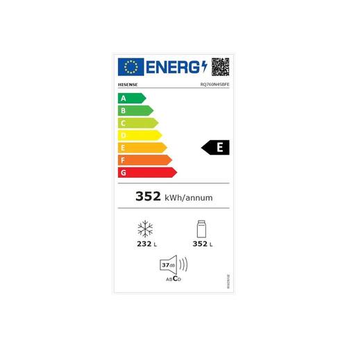 מקרר 4 דלתות 584 ליטר Hisense RQ760N4SBFE נירוסטה מושחרת