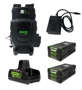 יחידת כח נישאת 80V PRO + שתי סוללות 5 אמפר + מטען כפול GREENWORKS 99781