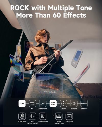 גיטרה חשמלית EC7030 נטענת עם אפקטים HUSH X PRO בצבע שחור מבית DONNER