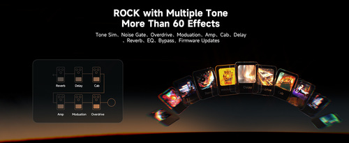 גיטרה חשמלית EC7030 נטענת עם אפקטים HUSH X PRO בצבע שחור מבית DONNER