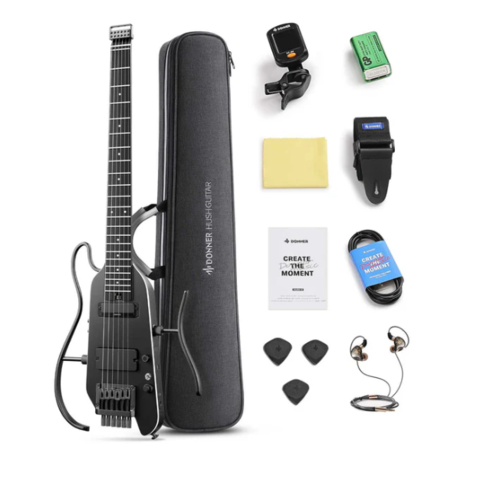 גיטרה חשמלית EC7030 נטענת עם אפקטים HUSH X PRO בצבע שחור מבית DONNER