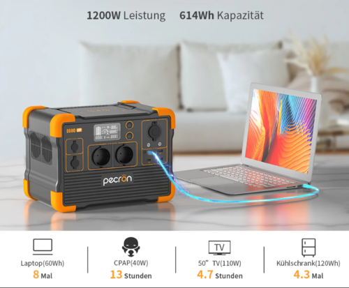 תחנת כח ניידת לקמפינג - PECRON E800LFP + פאנל סולארי מתקפל ECOFLOW 160W