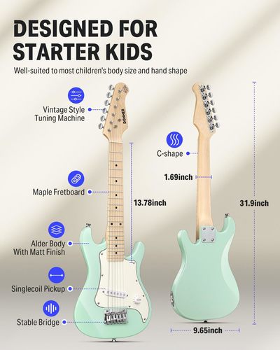 חבילת גיטרה חשמלית מותאמת לילדים DSJ100 בצבע טורקיז EC1377 מבית DONNER
