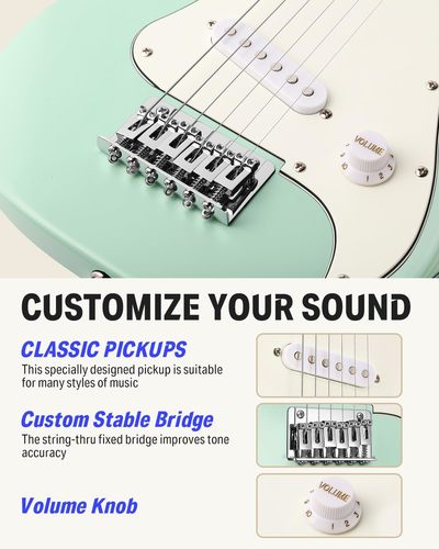 חבילת גיטרה חשמלית מותאמת לילדים DSJ100 בצבע טורקיז EC1377 מבית DONNER