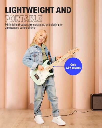חבילת גיטרה חשמלית מותאמת לילדים DSJ100 בצבע טורקיז EC1377 מבית DONNER