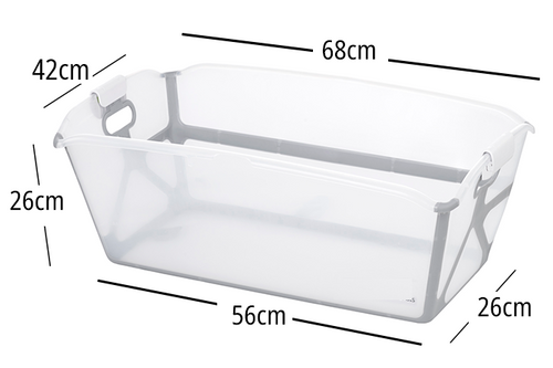 אמבטיה מתקפלת ENJOY עם מנגנון נעילה ופקק ריקון - אפור