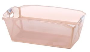 אמבטיה מתקפלת ENJOY עם מנגנון נעילה ופקק ריקון - ורוד