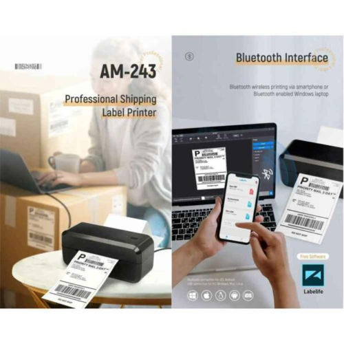 מדפסת מדבקות למשלוחים אלחוטית ניידת Aimo AM243