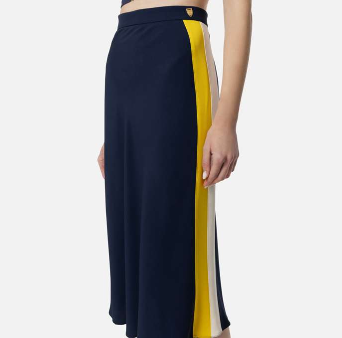 Satin crêpe midi skirt with bands elisabettafranchi