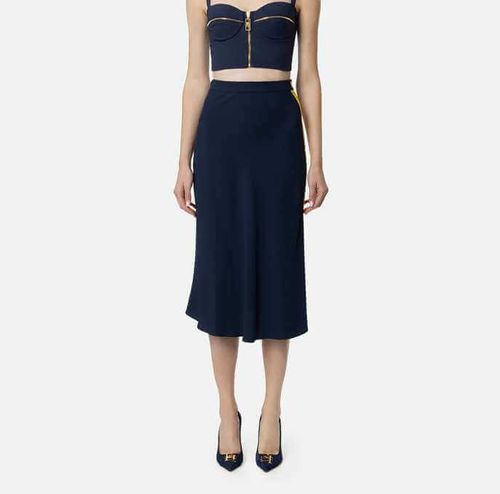 Satin crêpe midi skirt with bands elisabettafranchi