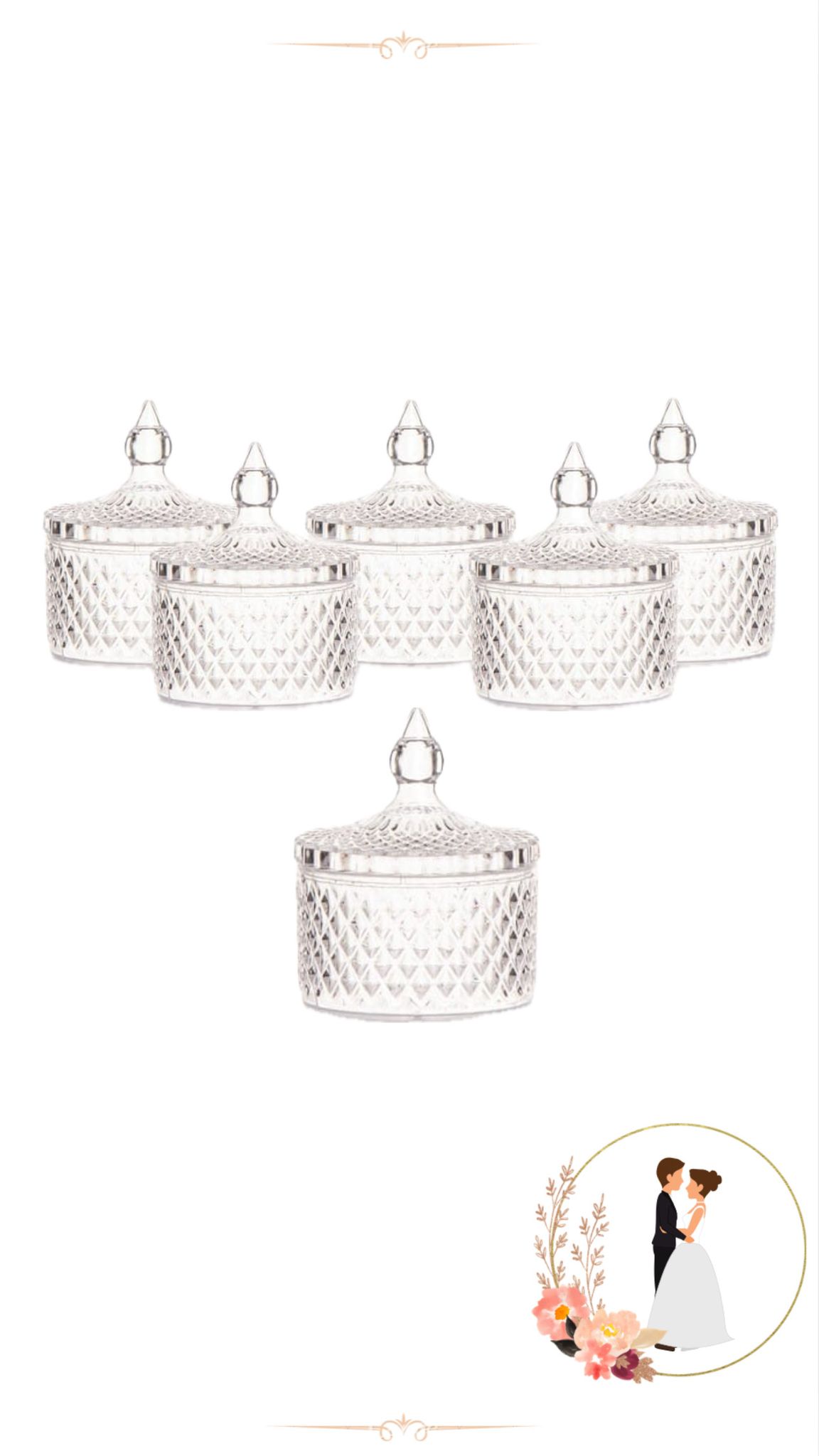 בונבונירה מיני פלסטי דמוי קריסטל ק.5.5 ג.7 ארוז 6יח 
