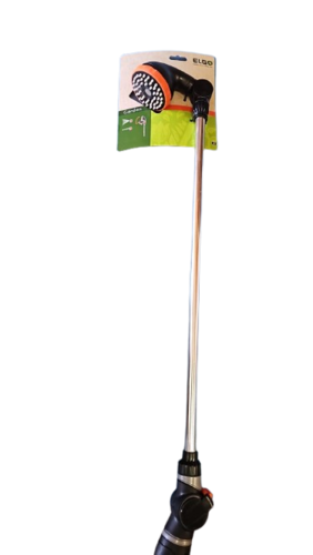 ראש התזה עגול ELGO LW87C עם מוט אלומיניום ארוך, ראש התזה כתום ושחור המציע 9 מצבי השקיה שונים. כולל שסתום זרימה בתחתית המוט וידית ארגונומית עם חיבור מהיר לצינור השקיה.