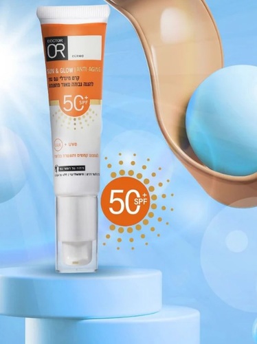 קרם הגנה מינרלי אנטי אייג'ינג עם גוון Doctor Or SUN & GLOW +50SPF Light 