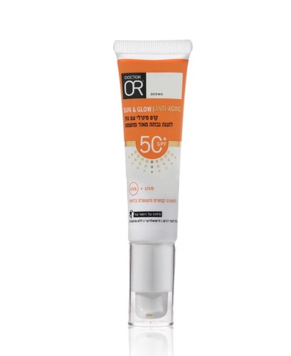 קרם הגנה מינרלי אנטי אייג'ינג עם גוון Doctor Or SUN & GLOW +50SPF Light 