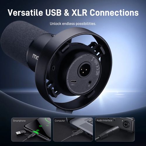 מיקרופון דינמי עם חצובה בחיבור XLR/USB דגם MAONO PD300X