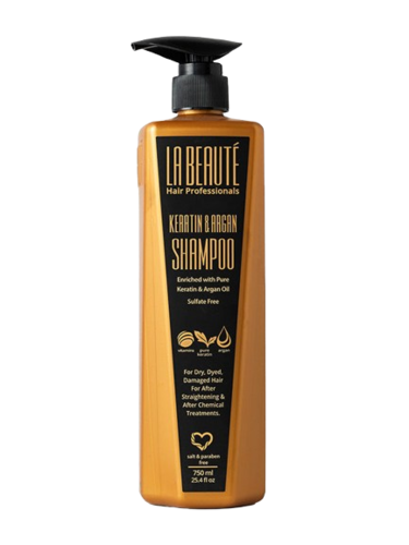 La Beaute Keratin & Argan Shampoo 750ML לה בוטאה שמפו קרטין וארגן