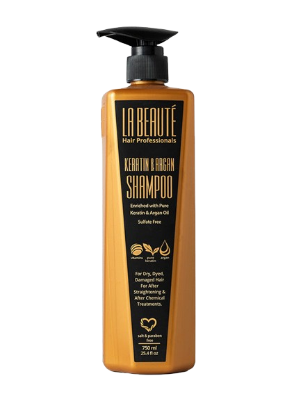 La Beaute Keratin & Argan Shampoo 750ML לה בוטאה שמפו קרטין וארגן