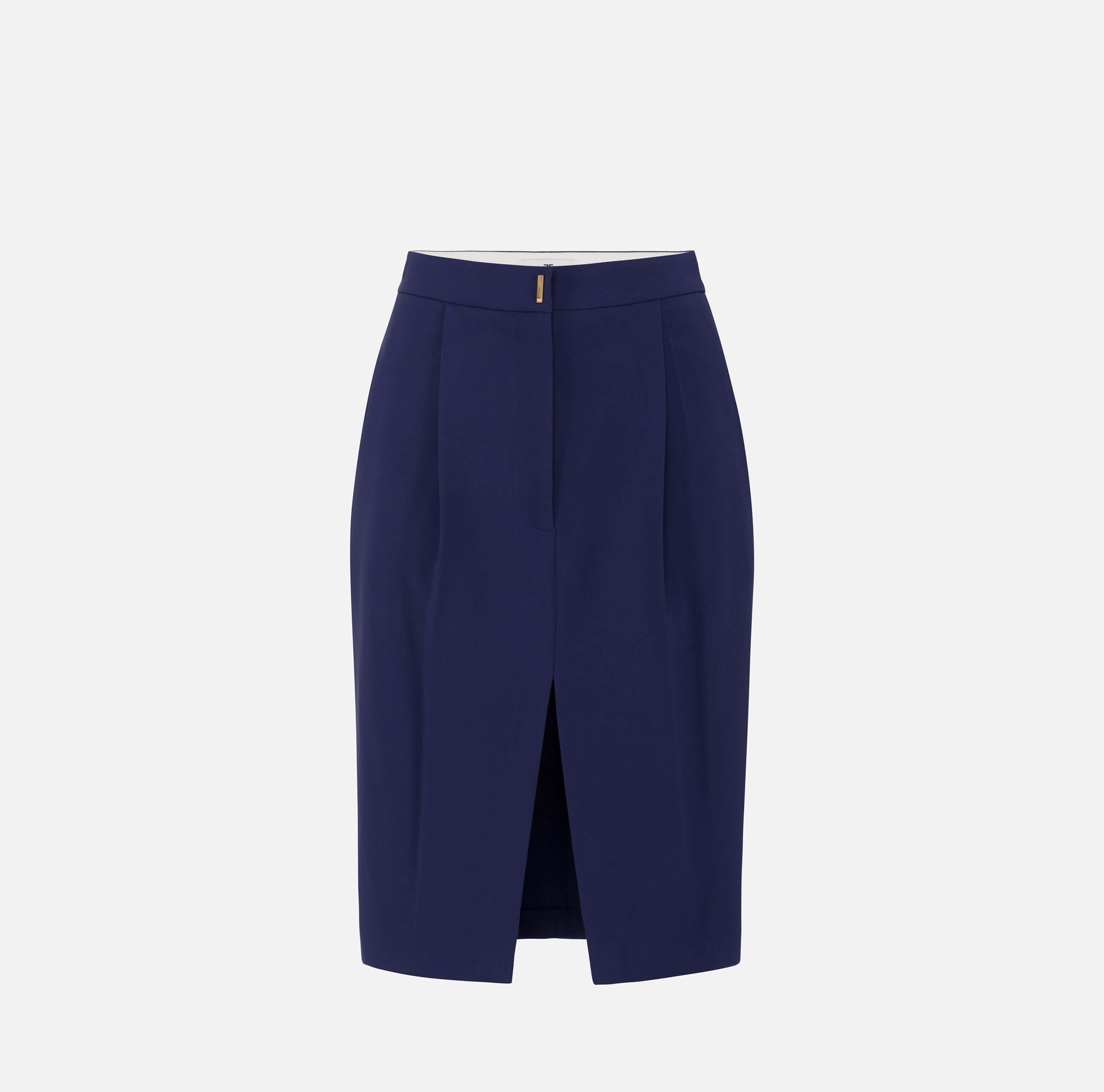 Midi skirt in stretch crêpe fabric with darts
