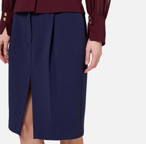 Midi skirt in stretch crêpe fabric with darts