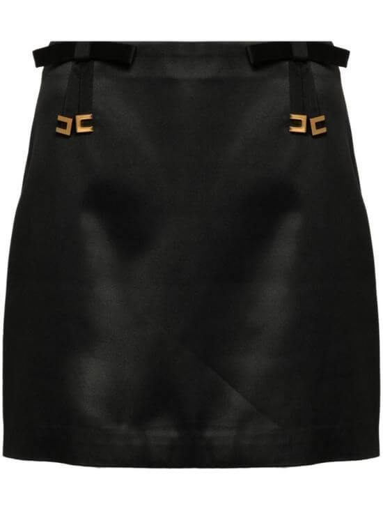 Satin miniskirt with bows‏