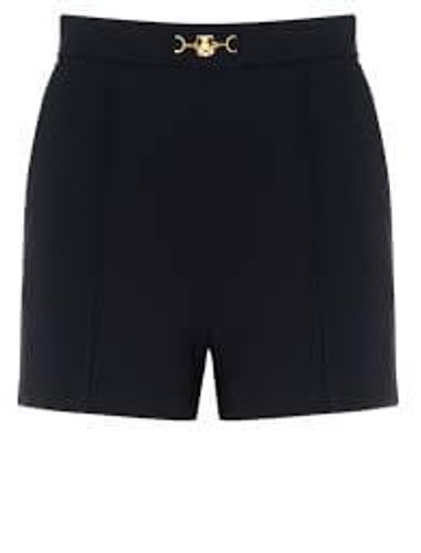 High waist shorts in double layer stretch crêpe fabric