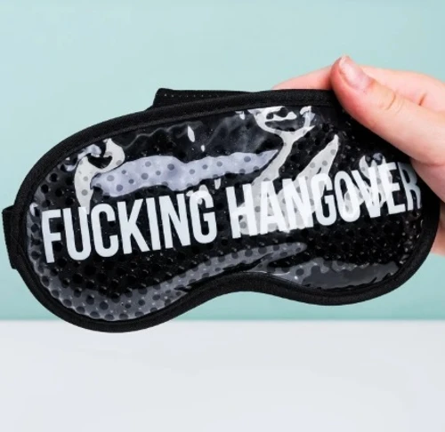 כיסוי עיניים ג'ל מקרר חמרמורת Fucking Hangover - שחור