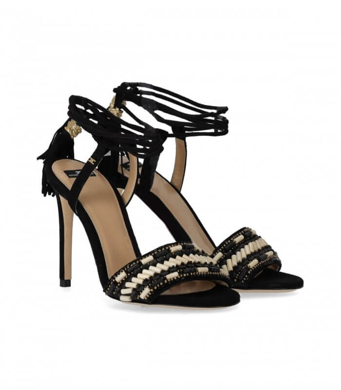 elisabetta franchi red carpet black heeled sandal