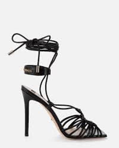 Leather pin sandals ; Material, genuine leather