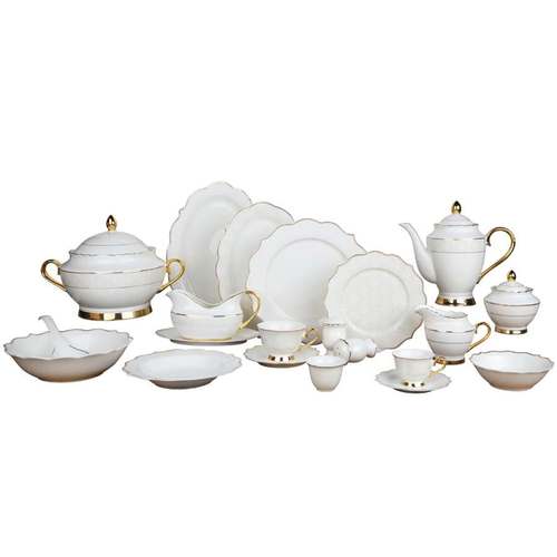 מערכת אוכל 128 חלקים פסי תחרה 034228 Y.C