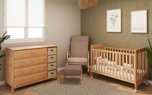 חדר לתינוק - ברונקו שידה 120 ס"מ טריקה שקטה ומיטת תינוק 2 ב 1 עם קיט מיטת מעבר