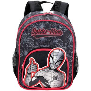 תיק גן מינימי מעוצב עם שני תאי אחסון ושני תאים צדדים לבקבוקים - ספיידרמן כסוף