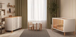 חדר לתינוק - פאלמה שידה 120 ס"מ טריקה שקטה ומיטת תינוק