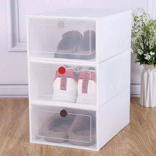 סט קופסאות נעליים מודולריות שחור / לבן מעורב 6 שחור + 4 לבן + (בחינם 2 פגומים בצבע לבן)