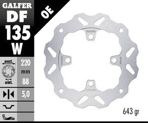 דיסק בלם גלפר - GALFER DISC DF135W
