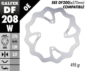 דיסק בלם גלפר - GALFER DISC DF208W