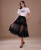 Skirt in tulle fabric with lace decorations