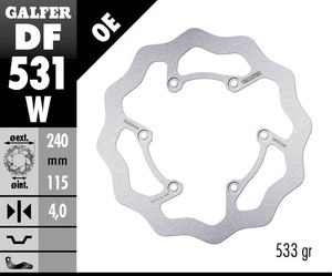 דיסק בלם גלפר - GALFER DISC DF531W