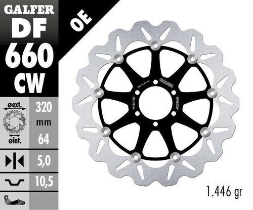 דיסק בלם צף GALFER DF660CW לאופנוע בלימה מדויקת