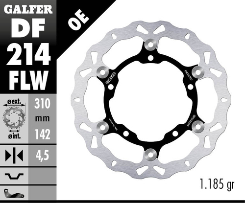 דיסק קדמי צף GALFER DF214FLW לאופנוע מקצועי