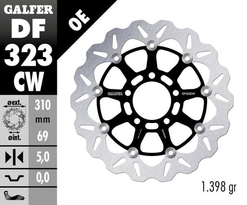 דיסק בלם צף GALFER DF323CW לאופנוע מקצועי