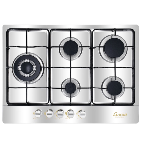  כיריים גז 5 להבות Luxor לוקסור LUX-705-CIGB זכוכית שחורה