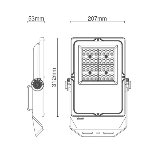פנס חוץ Advance 60W LUMILEDS 172Lm/w 4000K IP65 שחור יורולוקס 
