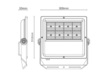 פנס חוץ Advance 150W LUMILEDS 172Lm/w 4000K IP65 שחור