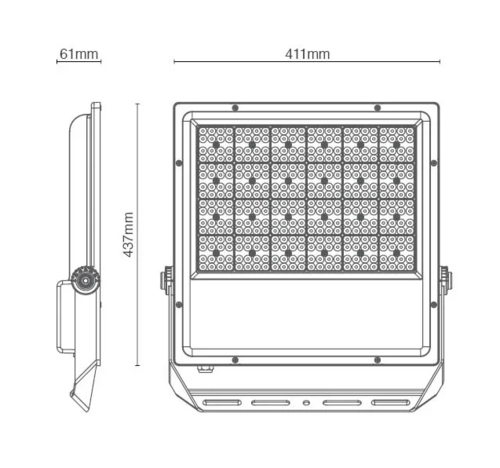 פנס חוץ Advance 400W LUMILEDS 172Lm/w 4000K IP65 שחור יורולוקס 
