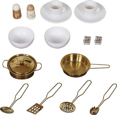 מטבח גדול לילדים עם מקרר, מכונת כביסה, כיור, מכונת קרח וכיריים אורות וצלילים ו 17 אביזרים - רפאל