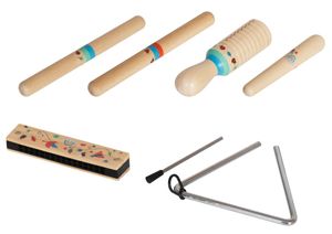 סט 6 כלי נגינה נגינה מעץ ומתכת לילדים