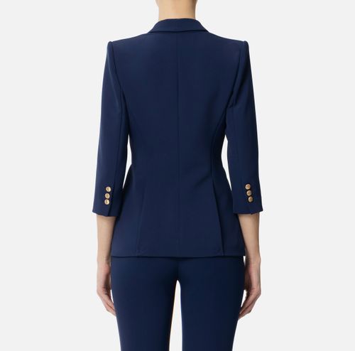 Jacket in lightweight double-layer crêpe fabric with logoed buttons