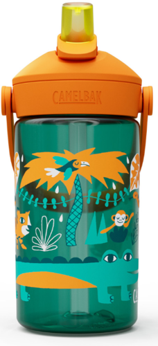 בקבוק שתייה לילדים Thrive Flip Straw 400ml ירוק/כתום/חיות ג'ונגל  - Camlback 